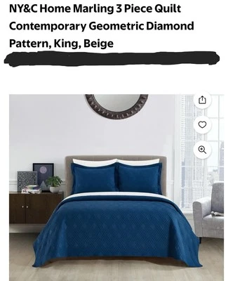 特大号被子床上用品套装海军蓝轻便床罩适合四季... — 第 1/2 张图片