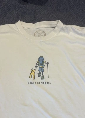 Life Is Good T Shirt Men XL Gray Long Sleeve Leave No Trace Hiking Nomad Outdoor - Image 1 of 4