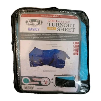 Tough 1 1200D Pony Turnout Hoja Doble Hebilla Pony 34-912P 66" Turquesa  Foto 1 de 4