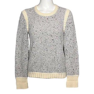 Rag & Bone Presley 灰色套衫毛衣 M 码对比装饰学院风羊毛混纺 — 第 1/4 张图片