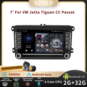7'For VW Jetta Tiguan CC Passat CarPlay Android Stereo Car Radio GPS Navi Screen - Picture 1 of 18