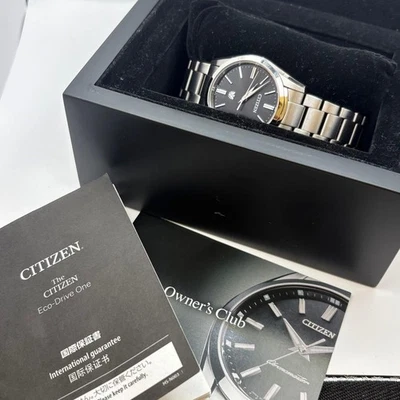 【Casi Como Nuevo】 CITIZEN The Citizen AQ4080-52E Cuarzo Alta Precisión Caja Esfera Negra Foto 1 de 4