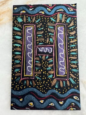 ACEO original acuarela/tinta sobre papel hecho a mano ÚNICO letra abstracta H inicial Foto 1 de 2