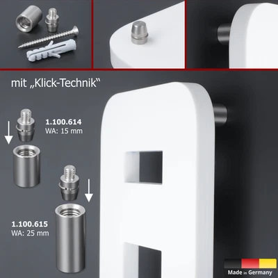 Buchstabenbefestigung verdeckt Ø12x15-25mm Edelstahl Klickbefestigung unsichtbar - Bild 1 von 4