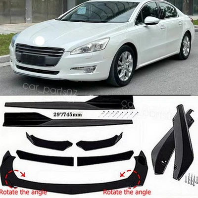 For Peugeot 508 308 208 Glossy Black Front Bumper Lip Splitter Spoiler Chin Body Foto 1 de 4
