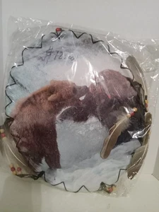 oval dream catcher two brown bears fighting in river lights up around edge new p - Picture 1 of 4