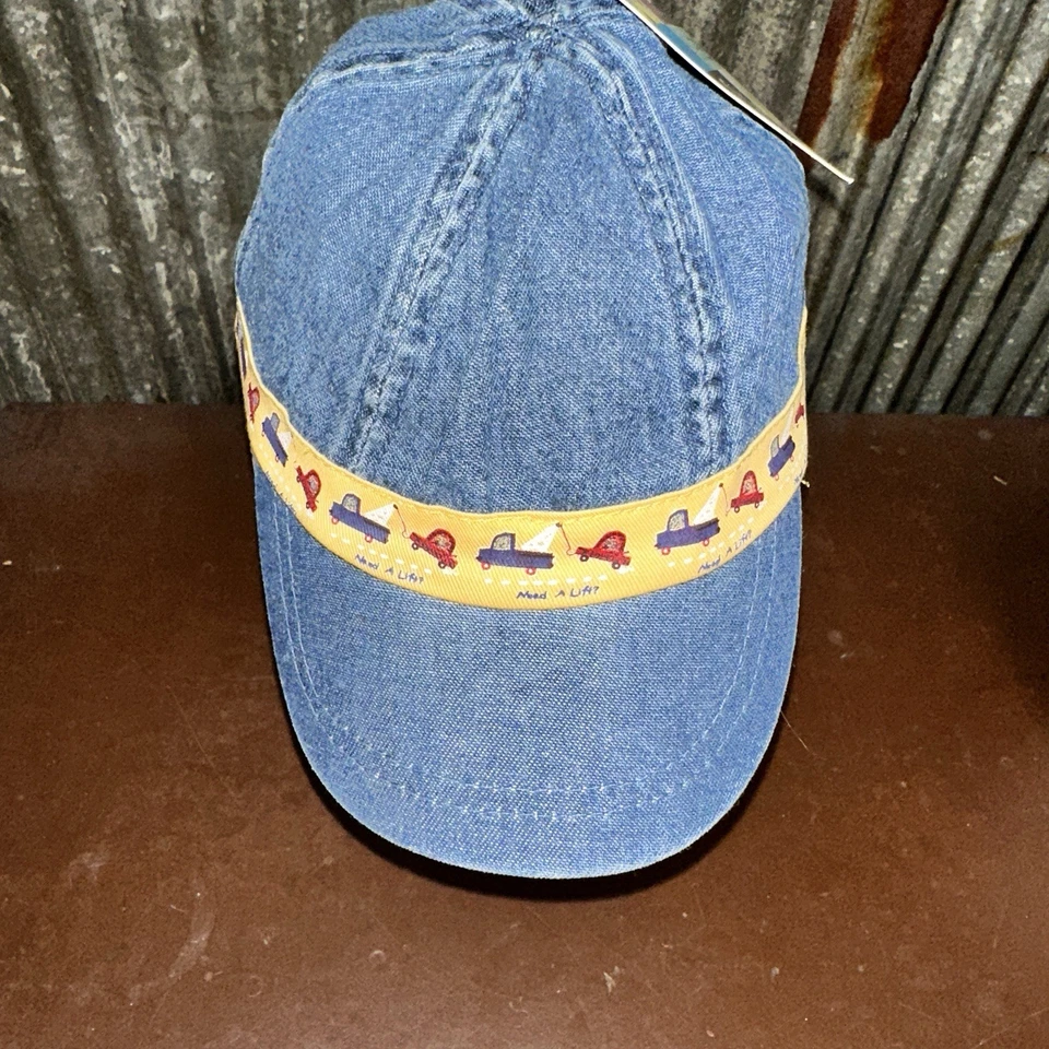 De colección Años 90 Carters Bebé Denim Gorra de Béisbol Gorra 12-24 Meses Coches Espalda Elástica Foto 1 de 4