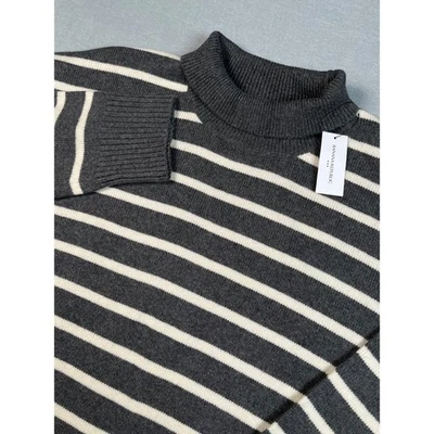 Suéter Banana Republic Rayas Cuello Alto Blanco Carbón Talla S Mezcla de Lana Foto 1 de 4