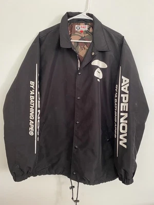 AAPE NOW AAPE UNIVERSE BLACK LIGHTWEIGHT JACKET ORIGINAL TAGS INCLUDED SZ L - Image 1 of 4
