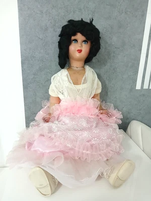 Antica Bambola in Celluloide Grande 90 cm D'epoca Primi '900 VIntage - Immagine 1 di 4