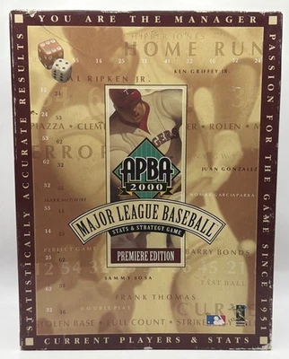 APBA 2000 Major League Baseball Stats & Strategy Game Premiere Not Complete - Image 1 of 4