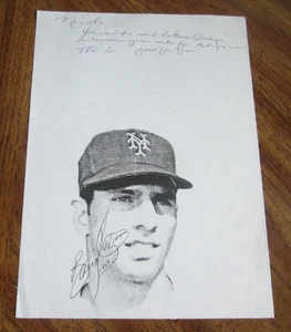 Foto firmada autografiada por Bobby Pfeil 6X9 MLB béisbol New York Mets - Imagen 1 de 3