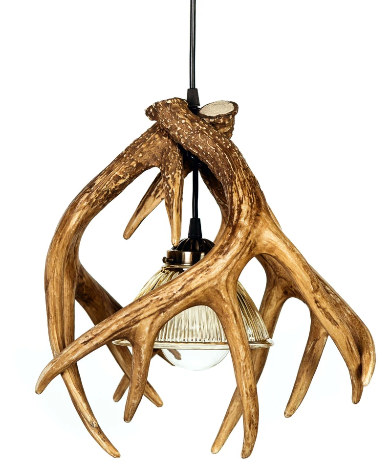 Whitetail Deer 3 Antler Pendant 1-LIGHTS Made in USA - Image 1 of 1