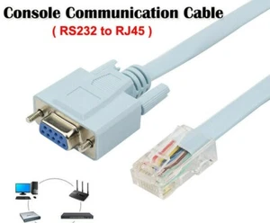 RJ45 Cat5e CAT6 to RS232 DB9 Serial Console Router Ethernet Adapter Cable Cord - Picture 1 of 4