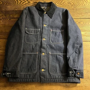 Vtg 60s 70s Wrangler Denim Chore Jacket Blanket Lined Size 42 Near Deadstock - Picture 1 of 20