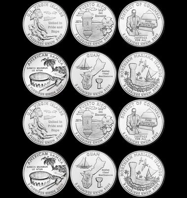 A COMPLETE 2009 P and D 12 Coin BU Territorial Quarter SET Territories Mint US - Image 1 of 4