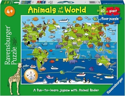 Ravensburger Jigsaw Animals of the World Giant Floor Puzzle 60 pieces 4+ - Image 1 of 4