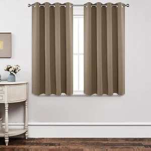 Blackout Curtains 54 Inch Length 2 Panels Set Thermal Insulated Long Curtains& D - Picture 1 of 4