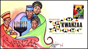 Scott 4584 44 Cents Kwanzaa Melissa Fox Hand Painted FDC 2 Of 6 - Picture 1 of 2
