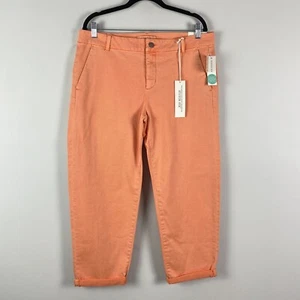 Liverpool Wendel Straight Leg Pants Size 14/32 Peach Orange Ankle - Picture 1 of 12