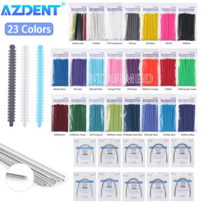 Bandas de goma ortoelásticas dentales AZDENT lazos de ligadura/cables de arco redondo Niti FDA Foto 1 de 4