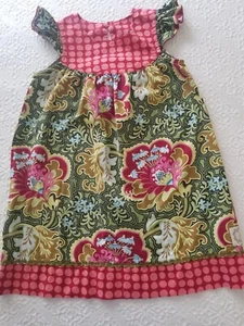 Vtg Swanky Baby Girls Size Large (10-12) Floral Cotton Cap Sleeve Summer Dress - Picture 1 of 10