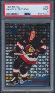 1995-96 Fleer Metal Rookie #168 Daniel Alfredsson RC PSA 9 MINT - Bild 1 von 2
