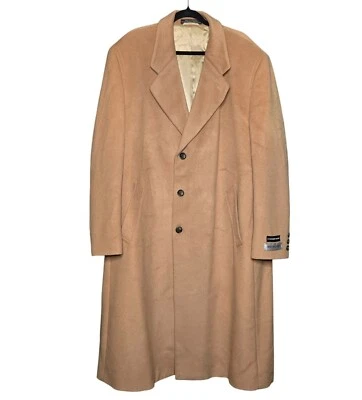 Abrigo Bert Pulitzer Para Hombres Lana Camel Mezcla Cachemira R50 Gabardina Dinero Antiguo Foto 1 de 4