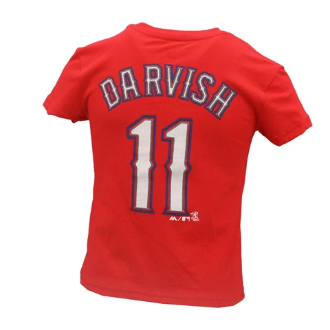 Texas Rangers Official MLB Majestic Apparel Kids & Youth Size Yu Darvish T-Shirt Cover