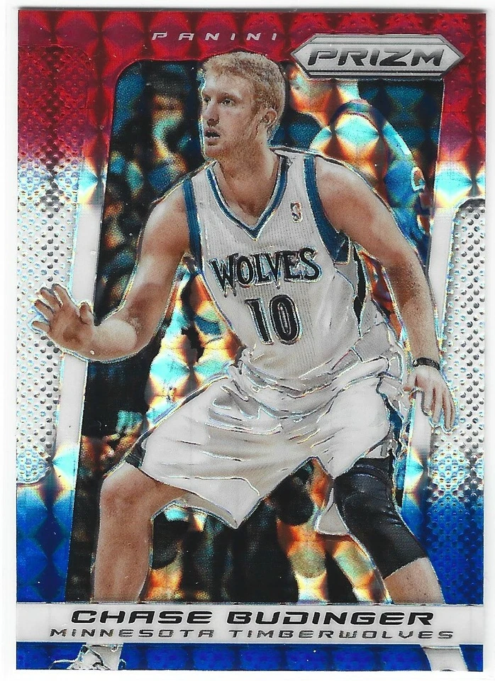 CHASE BUDINGER 2013-14 PRIZM RED WHITE & BLUE MOSAIC PRIZM TIMBERWOLVES S4 - Image 1 of 1