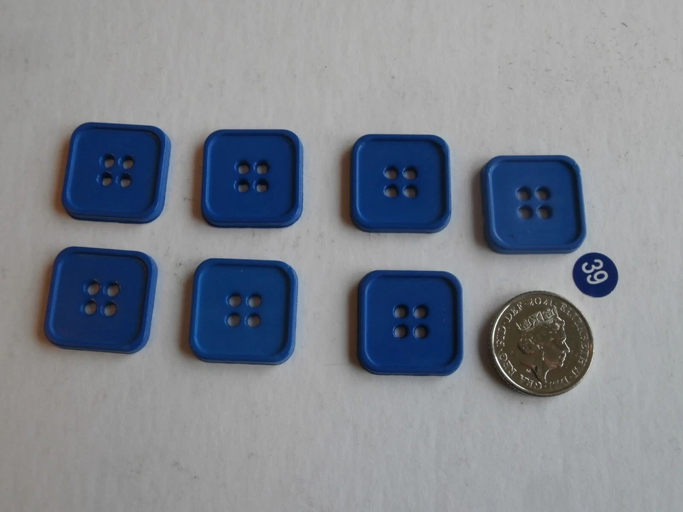 Dark Blue square buttons x 7 - Image 1 of 1