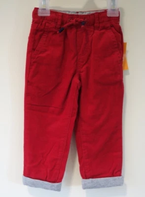 New Gymboree  Red Jersey Lined Corduroy Pants Boy's 12-18 Month - Изображение 1 из 2