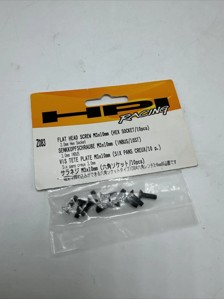 HPI Racing #Z083 Flat Head Screw M3 x 10mm Hex Socket New In Package - Image 1 of 4