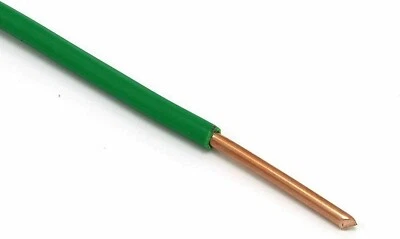 KRIS-TECH WIRE CO (50 Feet) Green Solid Copper Grounding Wire 10 Gauge AWG TW / THW Insulation