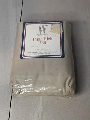 Wamsutta Pima Rich 280 Thread Count Full Flat Sheet Tan - New! - Image 1 of 4