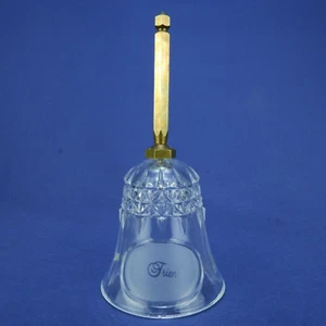De colección Original House of Lloyd 1989 Cristal Corte Cristal 'Friends' Campana-Mango de Latón - Imagen 1 de 10