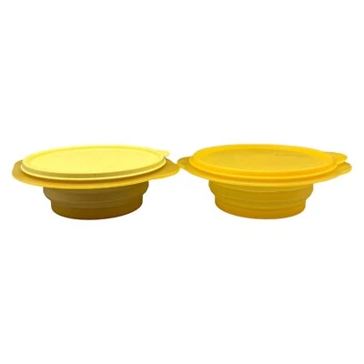 Tupperware Mini Maxi Set di Chiavi Pieghevoli Ciotole da Campeggio 18cm Giallo Set Leggi - Immagine 1 di 4