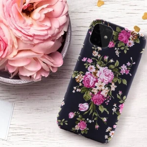 Hard PC Scratch Resistant Flower Case for Teens Girls for iPhone 11/12/SE2/SE3/8 - Picture 1 of 13
