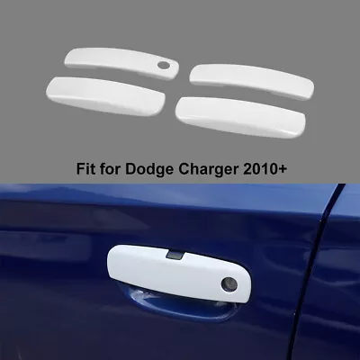 ⭕White Car Door Handle Cover Caps Shell Guard Trim Kit For Dodge Charger 2010-20 Foto 1 de 4