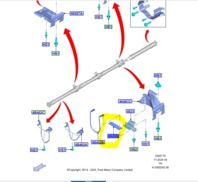 Original Ford Shim JK4Z-4A209-A FORD TRANSIT FURGONETA HOJA TRASERA RESORTE CUÑA Foto 1 de 2