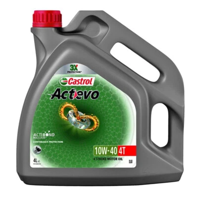 OLIO CASTROL ACT-EVO 10w40 SEMISINTETICO TAGLIANDO MOTO 4T JASO MA2 API SL 4 LT