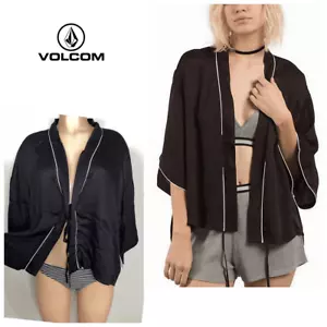 New. Volcom black kimono top. Small. Retails $129 - Picture 1 of 10