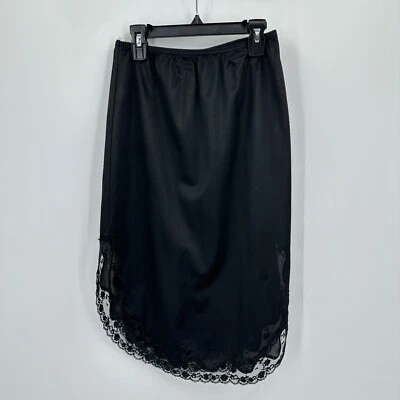 De Colección Falda Sin Mangas Para Mujer S Negra Floral Encaje Lencería Grunge Aberturas Laterales Hecha en Unión Foto 1 de 4