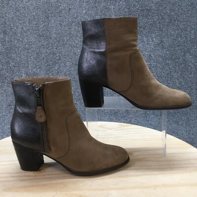 Franco Sarto Botas Mujer 8 M L-Yogi Botines Cremallera Lateral Tacones Cuero Marrón Foto 1 de 4