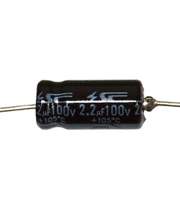50pc Electrolytic Capacitor GHA Axial 2000hr +105℃ RoHS 2.2uF 100V φ6x13mm SC - Picture 1 of 4