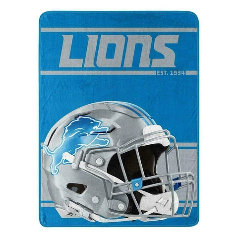 DETROIT LIONS MICRO FLEECE SUPER PLUSH THROW BLANKET 46" X 60" BRAND NEW! Cover