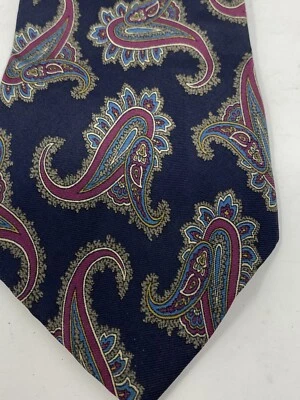 Corbata de seda con estampado de cachemira azul rojo tostado Jos A Bank para hombre Foto 1 de 4