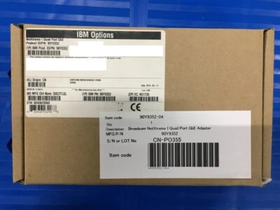 90Y9352 - Lenovo Broadcom NetXtreme Quad Port GBe Adapter - 90Y9355 FRU - New - Image 1 of 2