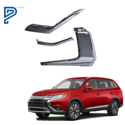 Juego de 3 molduras de parachoques delanteras cromadas izquierda para Mitsubishi Outlander 2016-2019 Foto 1 de 4