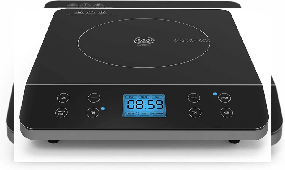 Crux Countertop Induction Burner Portable Electric Hot Plate Smart Touch LCD D